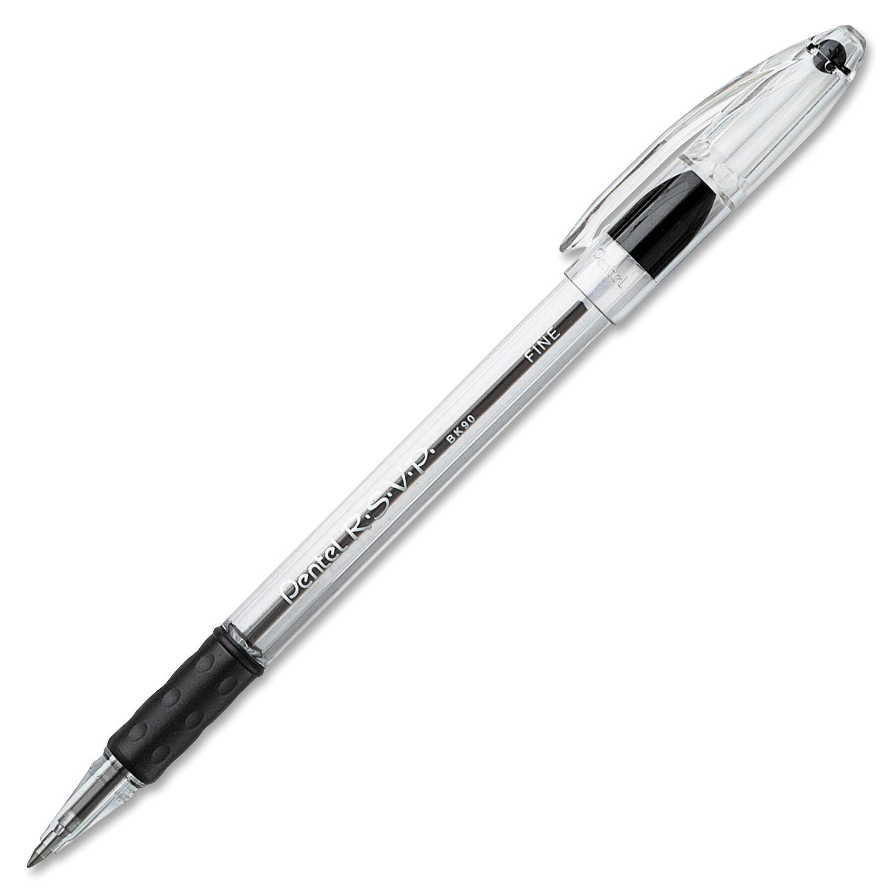 Pentel R.S.V.P. Refillable Ballpoint Pen, 0.7 mm Fine Tip, Black